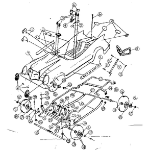 Replacement Parts Diagram and Parts List for P-1076  Power Wheels Ride-On Cars